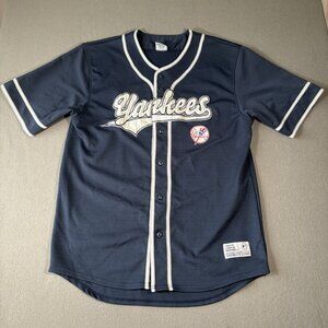 Vintage Dynasty New York Yankees Jersey Mens XL Blue MLB Baseball Sewn Logo NY
